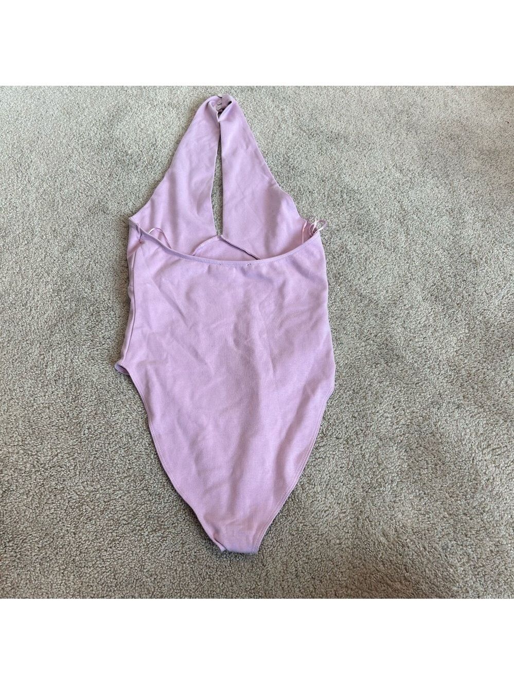 Zara lilac purple deep V plunge front twist halter bodysuit Sz M NWT - Picture 6 of 13